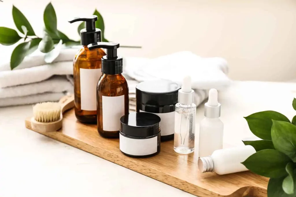 skincare products packaging